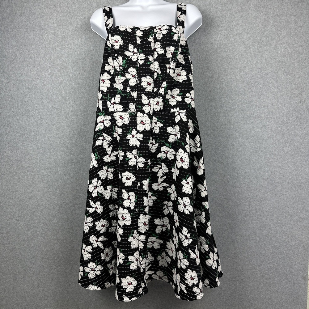 Torrid Black‎ Floral Print Lined Textured Skater Dress Size 18